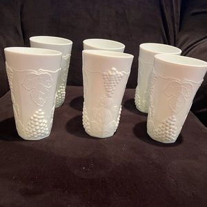 Milk Glass Vintage Water Glasses